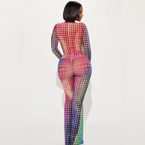 Sassy Mesh Jumpsuit - Multi Color